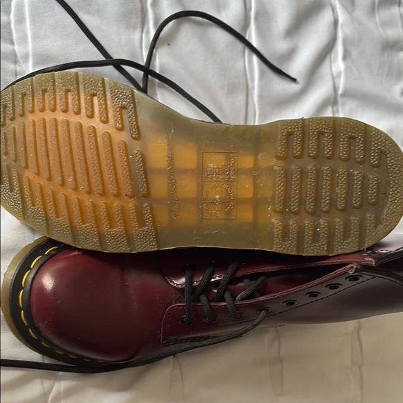 Dr. Martens Burgundy Combat Boots - Picture 4 of 6